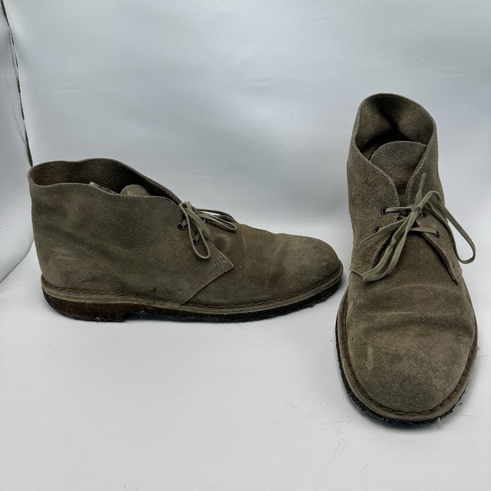 Clarks Originals Desert Chukka Leather Boots Ankle US 10.5 M Natural Crepe Sole